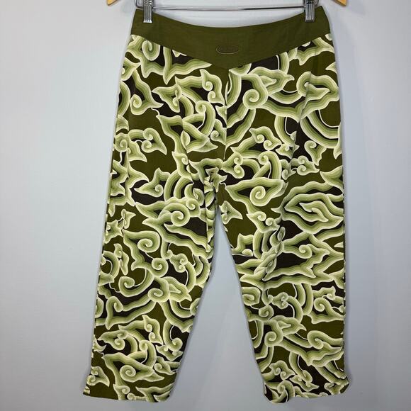 Pataloha Patagonia Kokawe Capri Copped Pants Olive Swirl Hook & Loop Sz 8 - Picture 5 of 11
